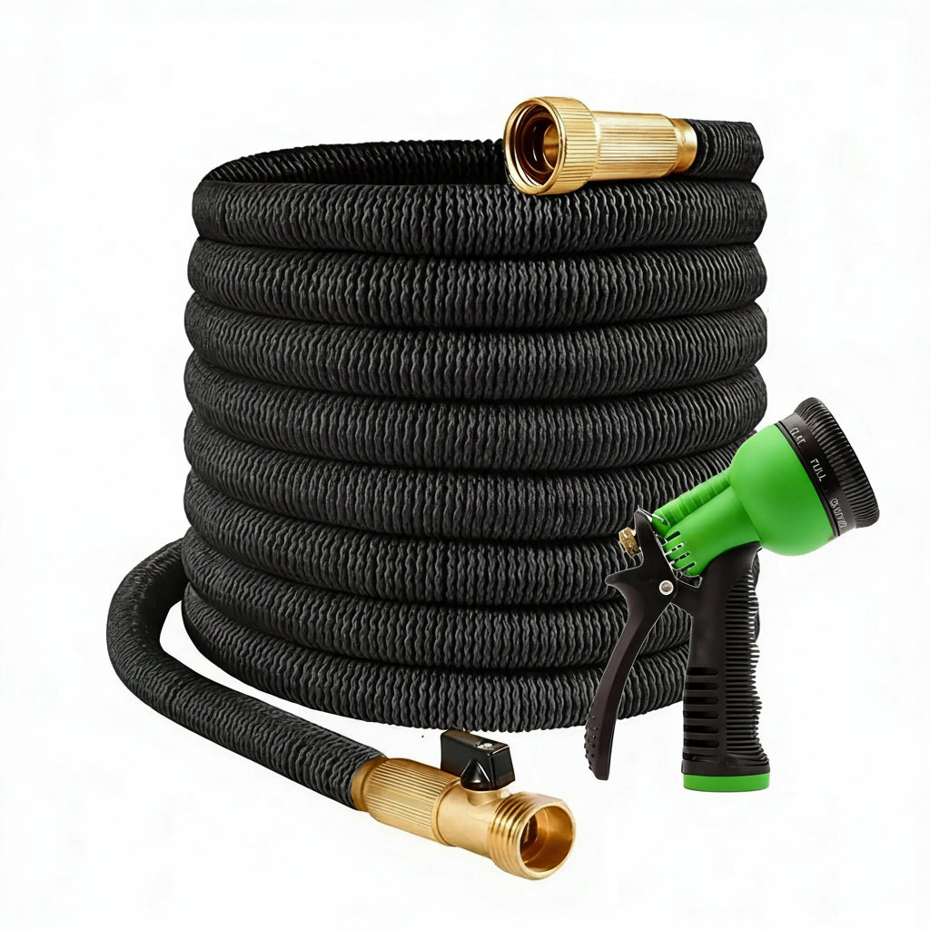 50/100FT 4X Stronger Deluxe Heavy Duty Expandable Flexible Garden Water Hose for Gardening & Outdoor Use Strong Construction Versatile, Garden Hose Connector