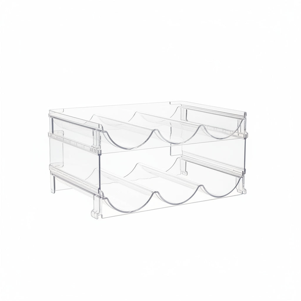 Water Bottle Organizer for Cabinet, Water Bottle Storage Organizer, 2 Packs Water Bottle Storage Rack, Water Bottle Holder for Cabinet, Stackable Water Bottle Storage Rack