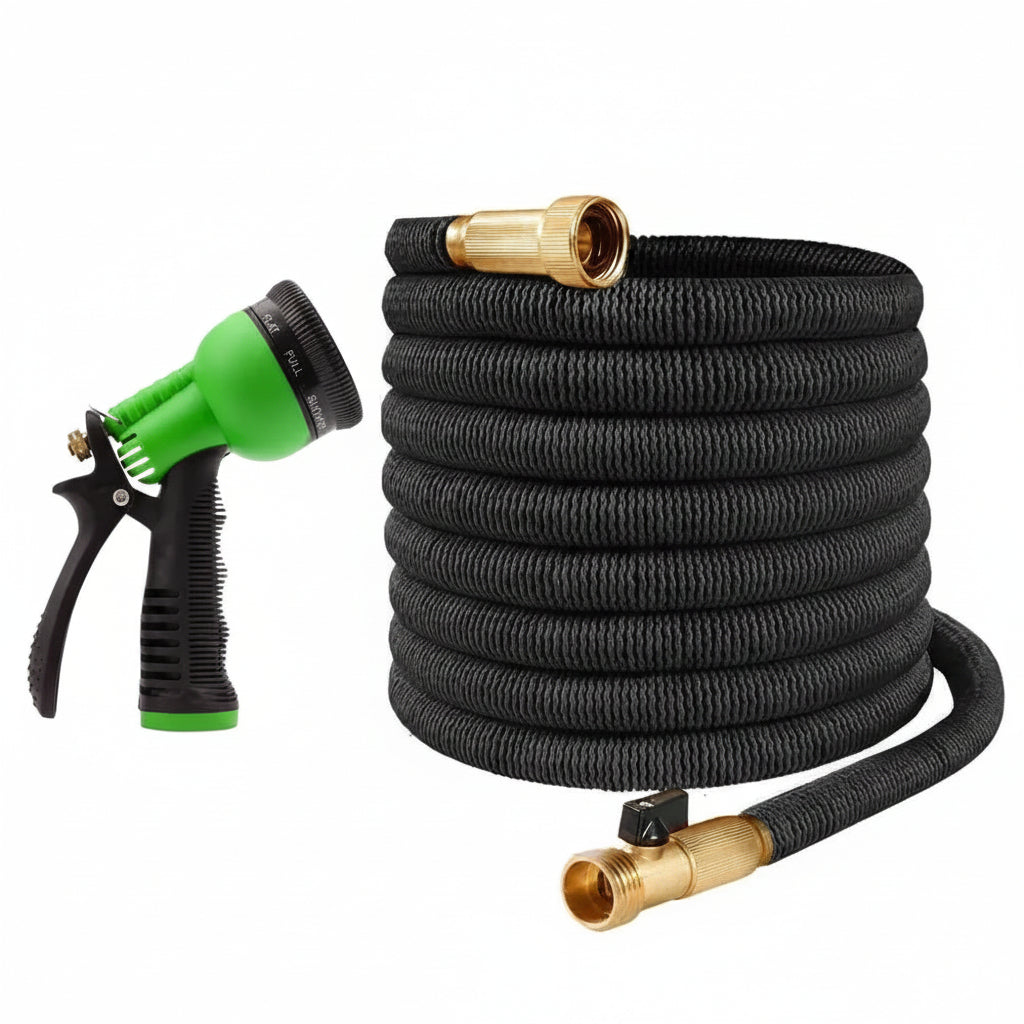 50/100FT 4X Stronger Deluxe Heavy Duty Expandable Flexible Garden Water Hose for Gardening & Outdoor Use Strong Construction Versatile, Garden Hose Connector