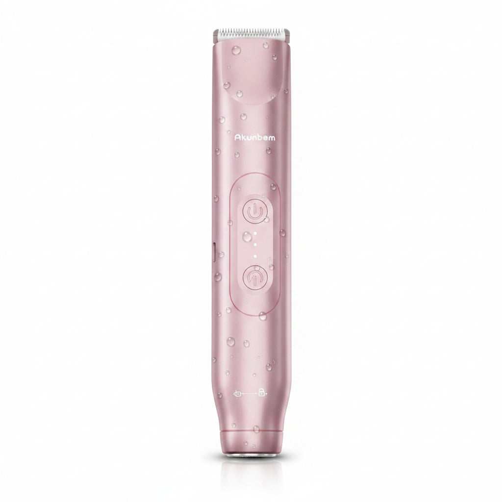 Akunbem Bikini Trimmer for Women, Electric Shaver and Razor Rechargeable 2-In-1 Body and Facial Epilator, Dual Heads for Painless Trimming of Pubic Hair, Face, Underarms and Legs, IPX7 Waterproof. Christmas Gift New Year Gift Shaving Grooming