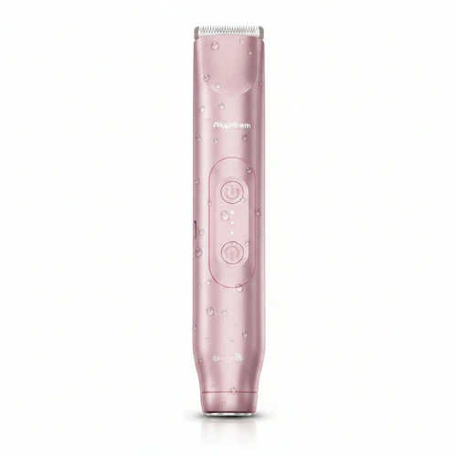 Akunbem Bikini Trimmer for Women, Electric Shaver and Razor Rechargeable 2-In-1 Body and Facial Epilator, Dual Heads for Painless Trimming of Pubic Hair, Face, Underarms and Legs, IPX7 Waterproof. Christmas Gift New Year Gift Shaving Grooming
