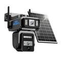 Seckun Solar Cctv Wifi Security Camera with Spotlight 1080P HD Clear Picture Plr Motiondetection Color Night Vision Waterproof Black Security Wireless Camera Dual Lenses No Dead Ends Automatic Tracking Wireless Deals for You Two-Way Audio Aj19-Wifi
