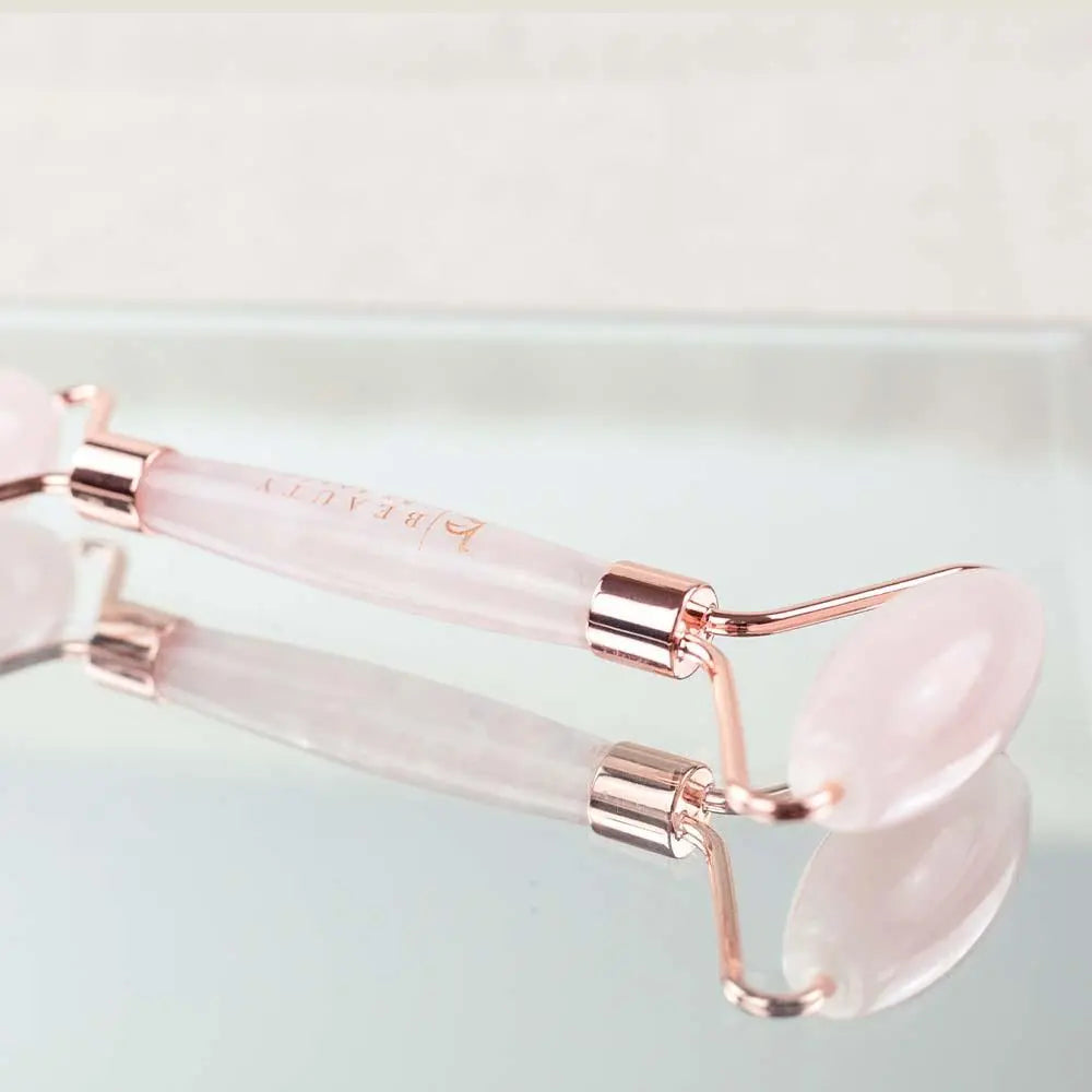 Beauty by Earth Rose Quartz Roller - High-Quality Face Massager for Facial Relaxation and Skincare, Self-Care & Luxury Gift