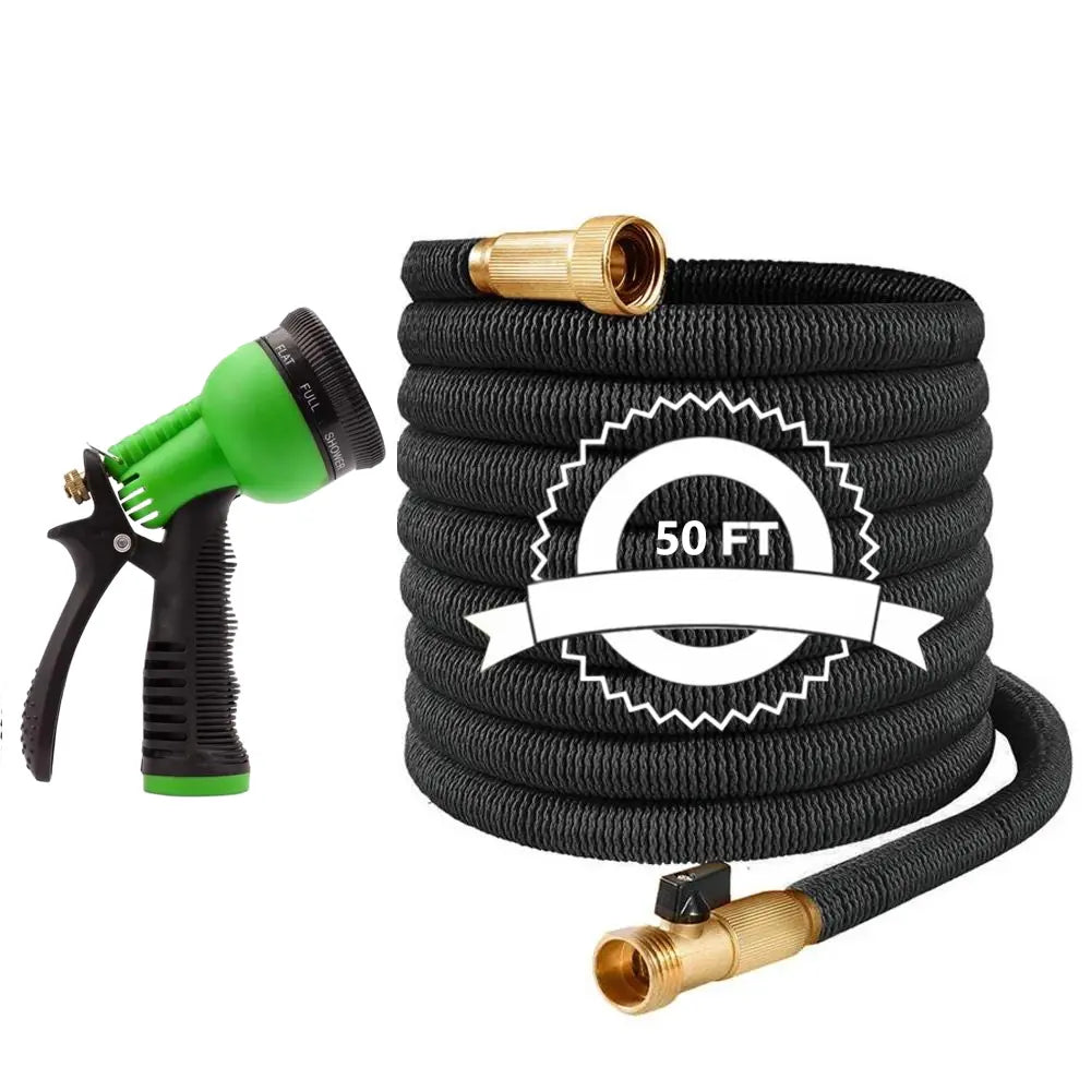 50/100FT 4X Stronger Deluxe Heavy Duty Expandable Flexible Garden Water Hose for Gardening & Outdoor Use Strong Construction Versatile, Garden Hose Connector