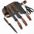 Professional 6-18Piece Kitchen Knife Set, Including Chef'S Knife, Slicing Knife, Paring Knife, and Scissors, Made of High-Carbon Stainless Steel for Exceptional Sharpness, with Non-Stick Ergonomic Wooden Handles. This Chef'S Knife Set Is Suitable for Home
