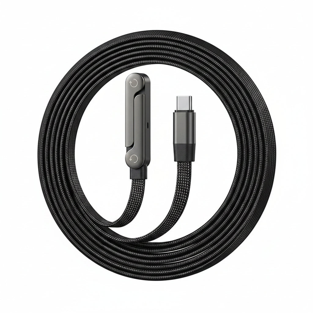 Invisible Holder Charger Cable with Stand, 240W Super Fast Charging 2-In-1 Fast Charging Cord & Phone Stand for Gaming, Office, Car Travel, Compatible with Type-C Charging Cable Black