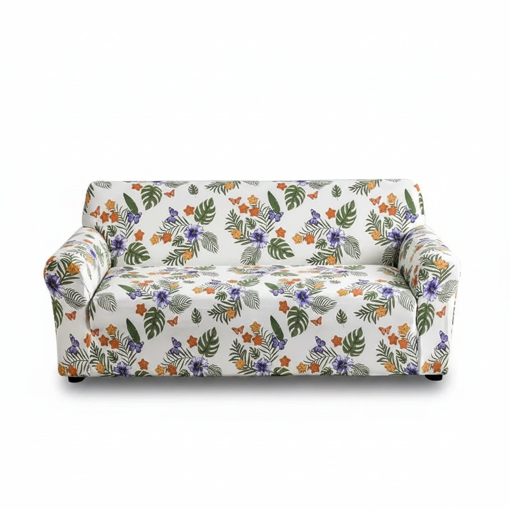 1Pc Flower Printed Elastic Sofa Cover Antidirty Spandex Sofa Cover Furniture Protector for Bedroom Office Living Room Home Decor
